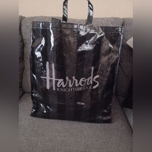 Vintage Harrod's Knightbridge vinyl shoppers bag